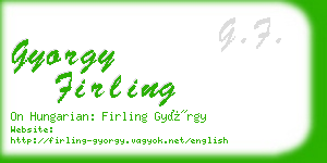 gyorgy firling business card